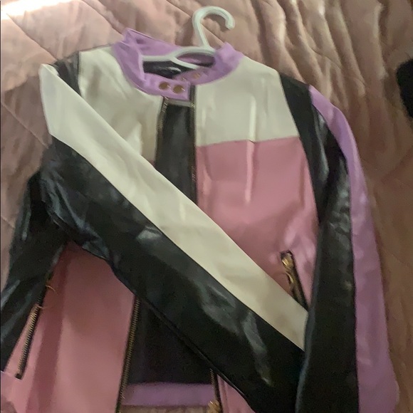 Pink & purple leather jacket - Picture 2 of 2